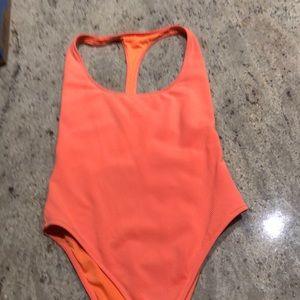 Sarah’s orange bathing suit